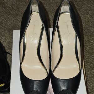 Jessica Simpson Black Women's Pumps,peep Toe